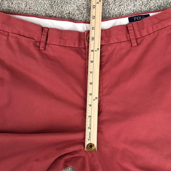 Polo Ralph Lauren Shorts Mens Size 36 Salmon Pink Golf Chino Stretch Classic Fit - Picture 11 of 13